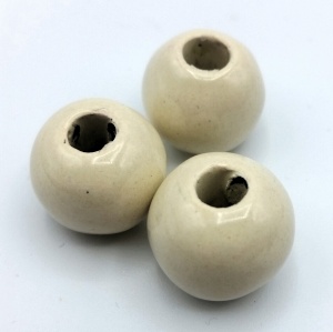 Greek ceramic bead round 16mm - cream